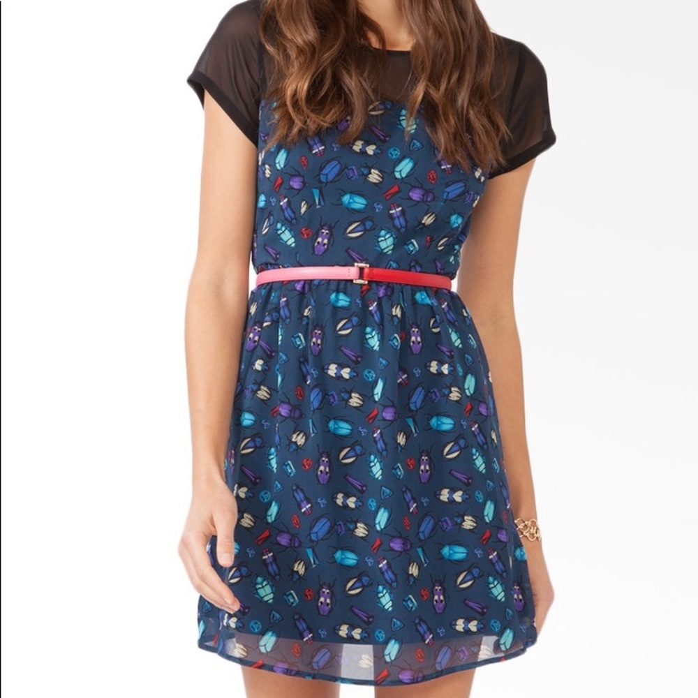 Forever 21 Sheer Bug Print Mini Dress